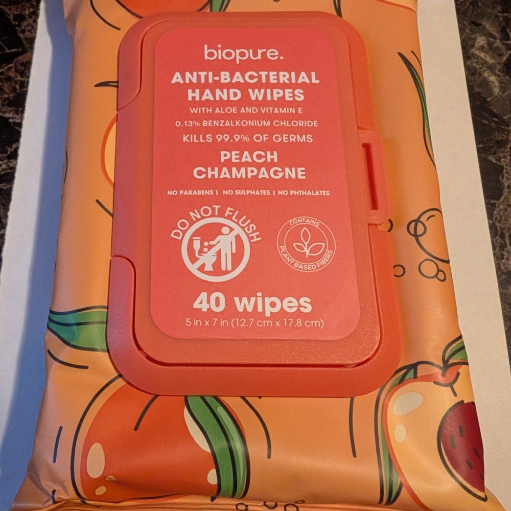 Biopure Peach Champagne Hand Wipes